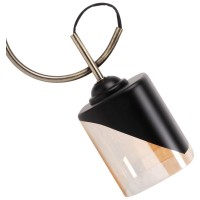 Lustra Smoky 2xE27 Negru+Auriu, Sticla Fumurie, 59.5 cm, Erste - detaliu