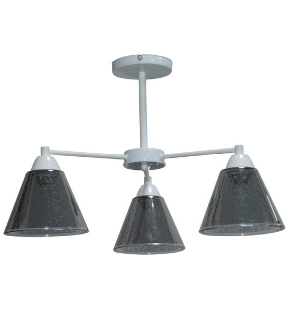 Lustra Fare 3xE27 alb+negru, metal+sticla, 54x34 cm, Erste