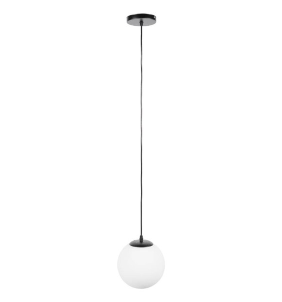 Pendul Glint Erste 1xE27 60W IP20, metal si sticla, negru