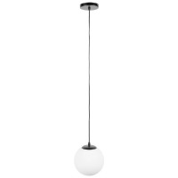 Pendul Glint Erste 1xE27 60W IP20, metal si sticla, negru