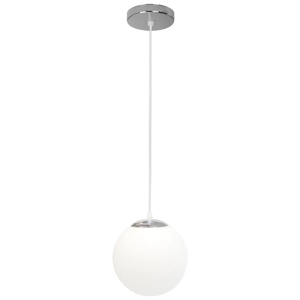 Pendul Glint 1xE27 crom, metal si sticla, 20x100 cm, Erste
