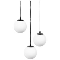 Pendul Glint 3xE27 negru, metal si sticla, 29x100 cm, Erste - detaliu