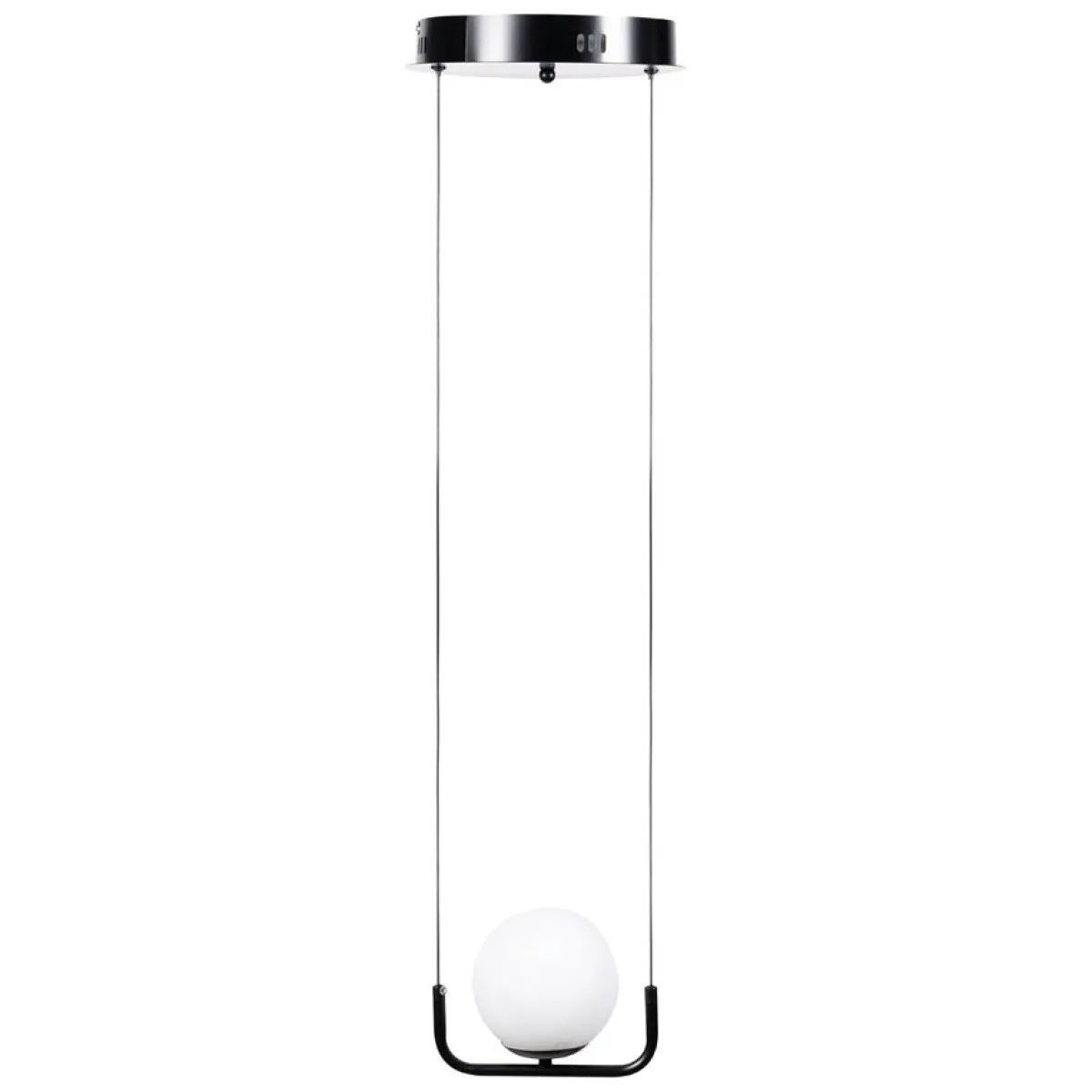 Pendul Glace negru 1xE27, glob sticla 20 cm, Erste