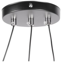 Pendul Glace Erste 3xE27 negru, metal si sticla, 60x100 cm - vedere laterala