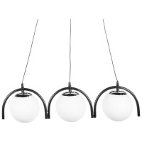 Pendul Glace Erste 3xE27 negru, metal si sticla, 60x100 cm - ambalaj