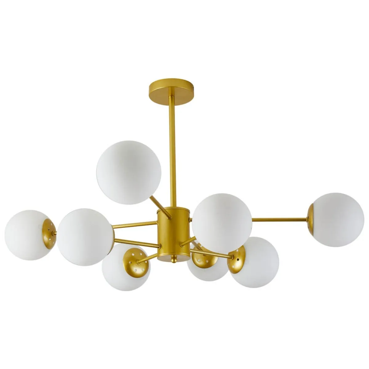 Pendul Lace 8xE27 auriu Erste, metal si sticla, 89x49.5 cm