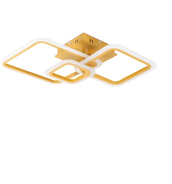 Lustra LED Row 56W 62cm 3CCT 3360lm auriu, telecomanda, Erste