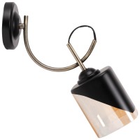 Aplica Smoky 1xE27 60W IP20 negru auriu sticla fumurie Erste