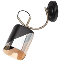 Aplica Smoky 1xE27 60W IP20 negru auriu sticla fumurie Erste - ambalaj