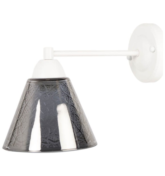 Aplica Fare Erste 1xE27 60W, 28x19 cm, metal si sticla alb-negru
