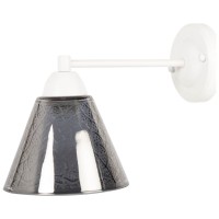 Aplica Fare Erste 1xE27 60W, 28x19 cm, metal si sticla alb-negru