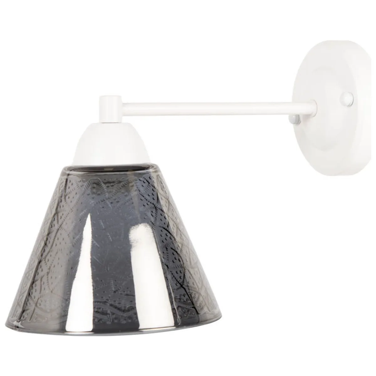 Aplica Fare Erste 1xE27 60W, 28x19 cm, metal si sticla alb-negru