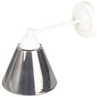 Aplica Fare Erste 1xE27 60W, 28x19 cm, metal si sticla alb-negru - vedere laterala