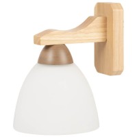 Aplica Lena 1xE27 60W IP20, lemn natur si sticla, Erste