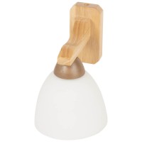 Aplica Lena 1xE27 60W IP20, lemn natur si sticla, Erste - detaliu