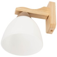 Aplica Lena 1xE27 60W IP20, lemn natur si sticla, Erste - imagine 6