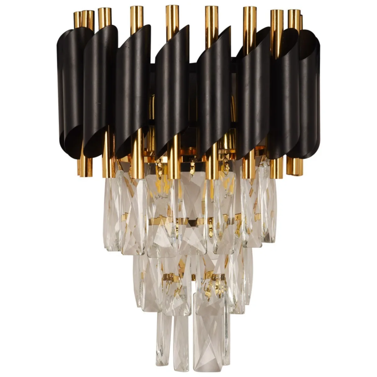 Aplica Cristal Erste 2xE14 IP20, 30x24 cm, negru cu auriu