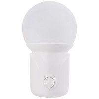 Lampa de veghe LED 1W Bulb, 3000-6000K, 5x9 cm, alba Erste - vedere laterala