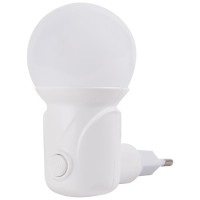 Lampa de veghe LED 1W Bulb, 3000-6000K, 5x9 cm, alba Erste - detaliu