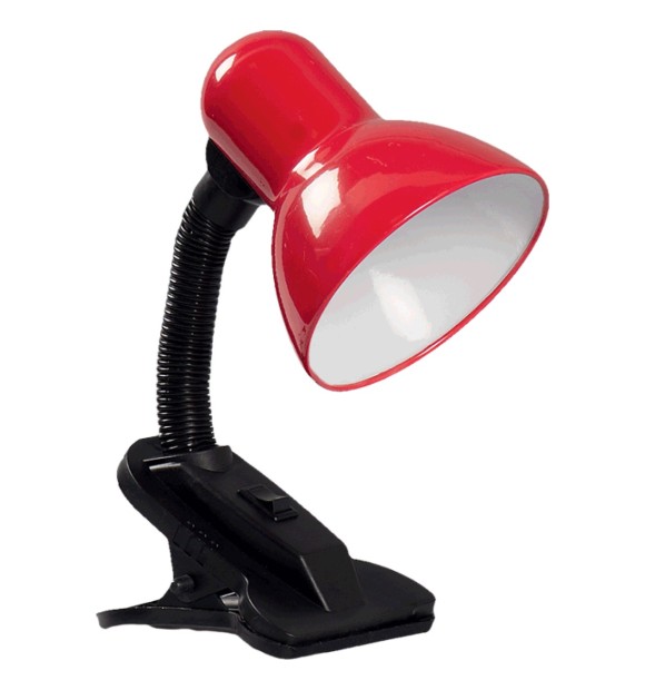 Lampa Birou cu Clema Erste Rosu, 1xE27 max 60W, 26.5 cm