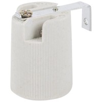 Dulie Ceramica E14 cu Clema, Alb, IP20, Soclu E14 - Erste