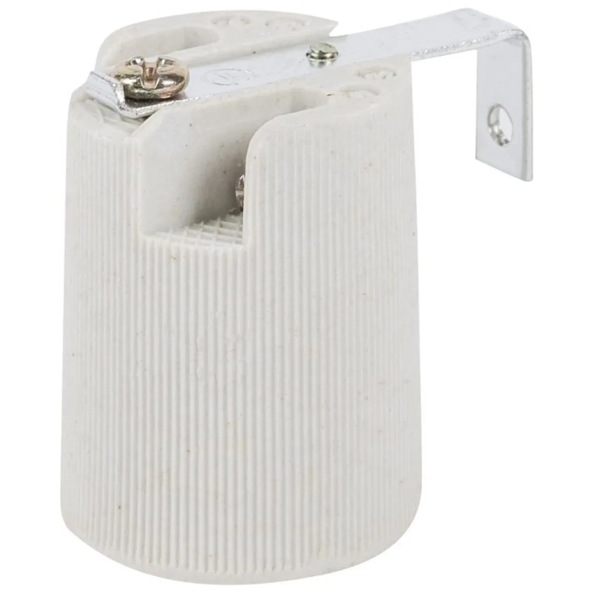 Dulie Ceramica E14 cu Clema, Alb, IP20, Soclu E14 - Erste