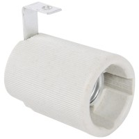 Dulie Ceramica E14 cu Clema, Alb, IP20, Soclu E14 - Erste - vedere laterala