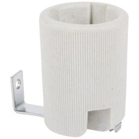 Dulie Ceramica E14 cu Clema, Alb, IP20, Soclu E14 - Erste - detaliu