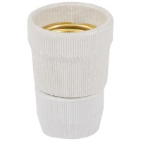 Dulie Ceramica E27 cu Fusta, Alba, Erste, Montaj Aplicat - vedere laterala