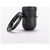Dulie Bachelita E27 cu Fusta, Neagra, Erste - IP20 - ambalaj