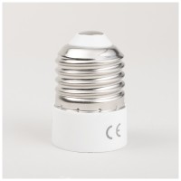 Adaptor dulie E27 la E14 Erste, plastic alb, reductie soclu - vedere laterala