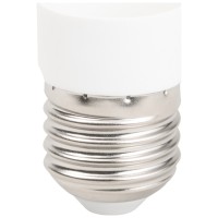Adaptor dulie E27 la E14 Erste, plastic alb, reductie soclu - ambalaj