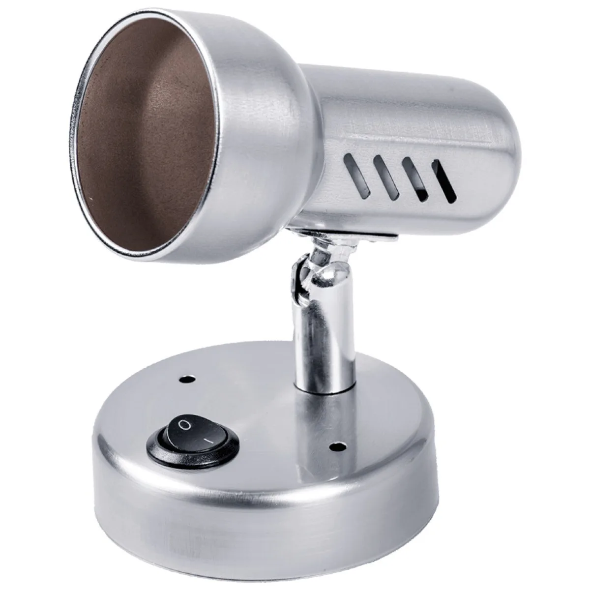 Spot Bara Rodin Crom Mat 1xE14 60W cu Intrerupator, Cap Orientabil
