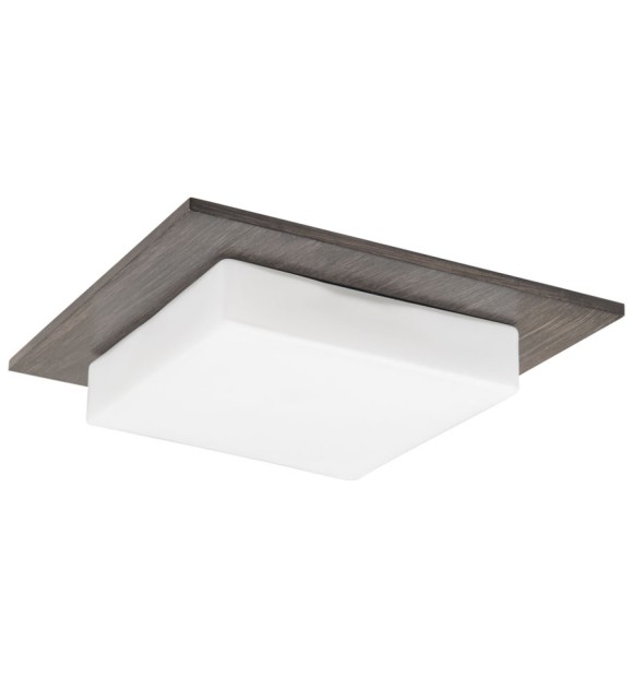 Plafoniera Andra Wenge 2xE27 60W, 35 cm, sticla alba