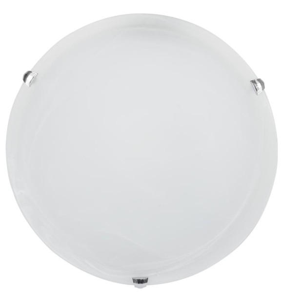 Plafoniera Tesera Alb 1xE27 60W, 25 cm, metal si sticla, Erste