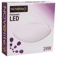 Plafoniera LED Novelite 24W 2700K alb cald, rotunda 38 cm, alba - vedere laterala