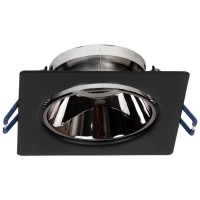 Rama spot incastrabila Leo GU10 87x85mm patrat, negru - vedere laterala