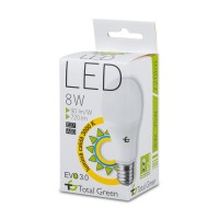 Bec LED EVO3.0 A60 8W E27 3000K Alb Cald 720lm - detaliu