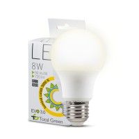 Bec LED EVO3.0 A60 8W E27 3000K Alb Cald 720lm - ambalaj