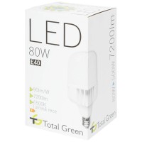 Bec LED Industrial T154 80W E40 6500K Alb Rece, Total Green - vedere laterala
