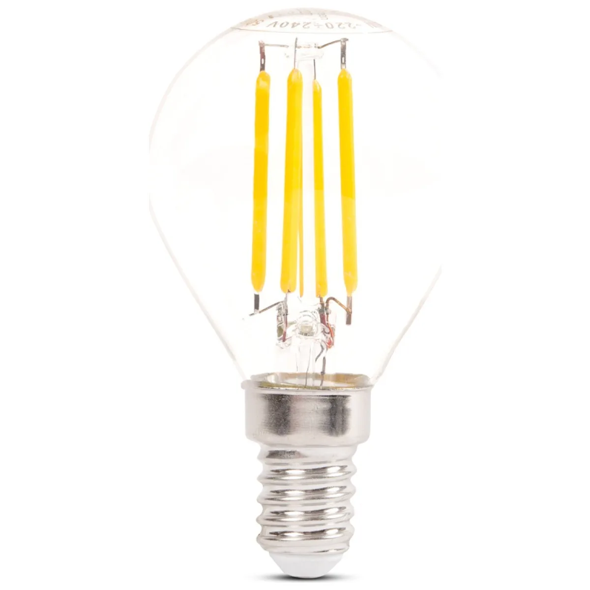 Bec LED Filament Sferic G45 4W E14 2700K Alb Cald