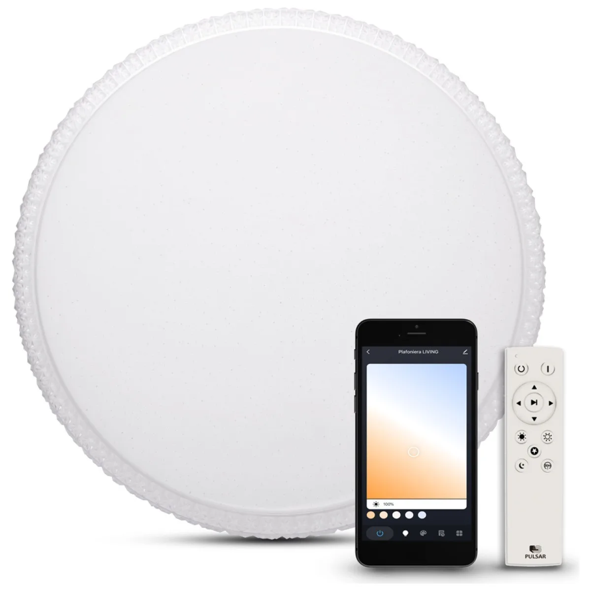 Plafoniera Smart Liuli 36W 3000K-6500K IP20 Pulsar, dimabila