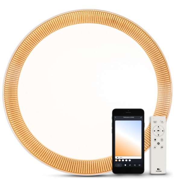 Plafoniera LED Smart Gold Ring 36W 3000K-6500K, inel auriu, Pulsar