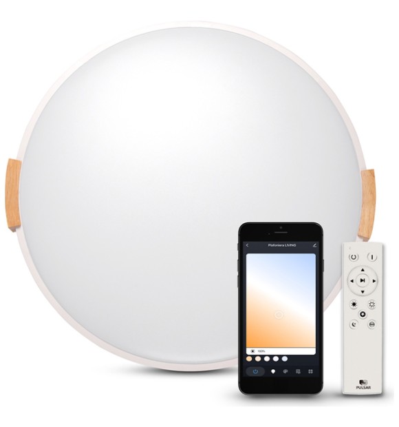 Plafoniera Smart Zahara 36W, CCT 3000K-6500K, dimabila, IP20 Pulsar