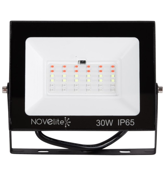 Proiector LED RGB 30W IP65 telecomanda, negru - Novelite