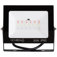 Proiector LED RGB 30W IP65 telecomanda, negru - Novelite