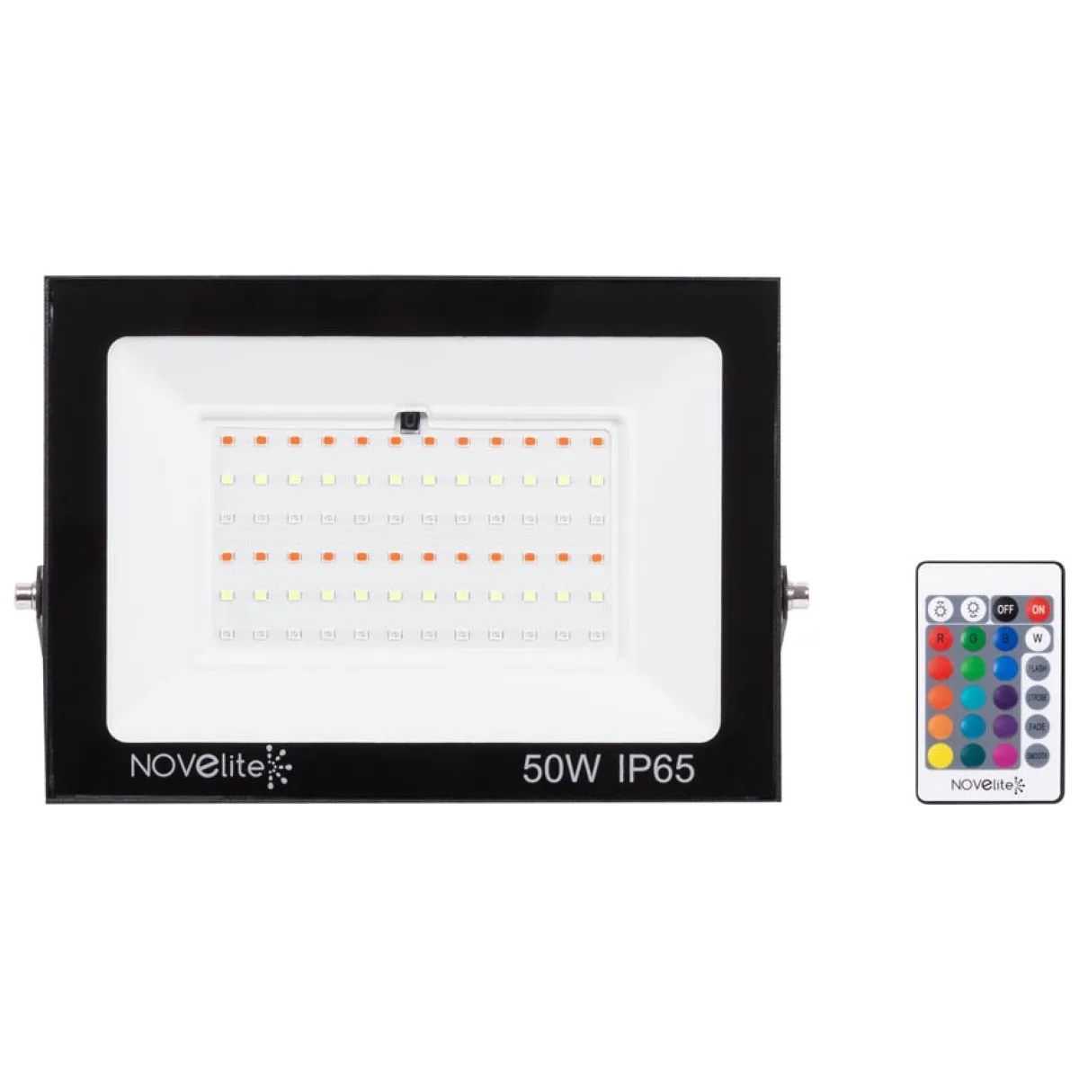Proiector LED RGB 50W IP65 Novelite, telecomanda, negru