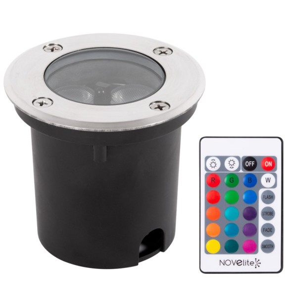 Spot LED pietonal RGB 3W IP65 incastrabil cu telecomanda - Novelite