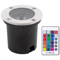 Spot LED pietonal RGB 3W IP65 incastrabil cu telecomanda - Novelite  1