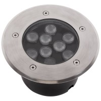 Spot LED pietonal RGB 9W IP65 Novelite, telecomanda, 150x90mm - vedere laterala